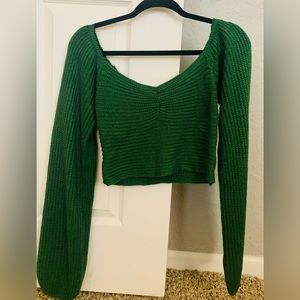 Shein Cropped Sweater - Green - Size Small
